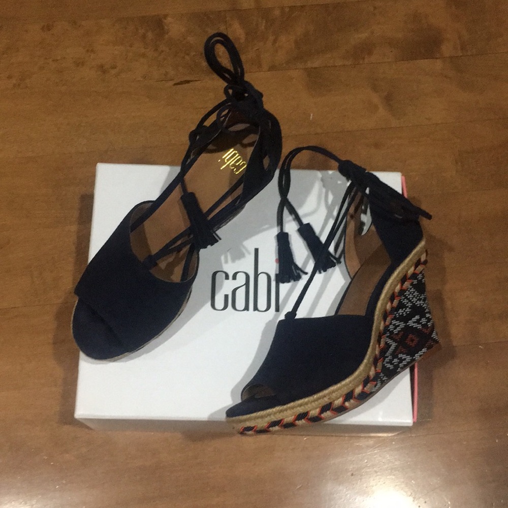 Women Cabi lace up wedges size 6 - Picture 2 of 6